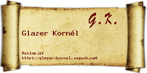 Glazer Kornél névjegykártya