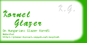 kornel glazer business card