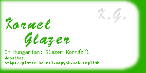 kornel glazer business card